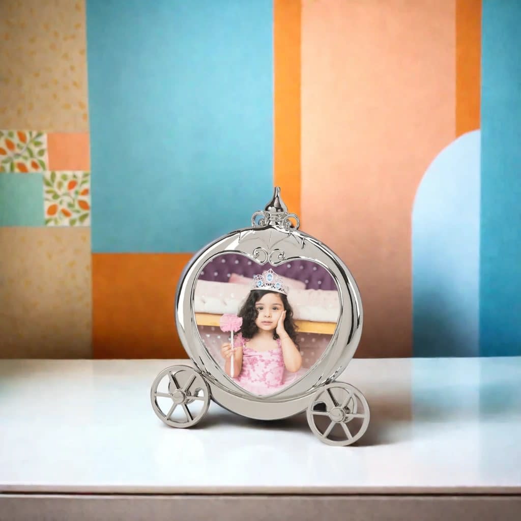 Pumpkin Coach Frame Holds 3.5" X 3.5" Photo, Polished Finish-2