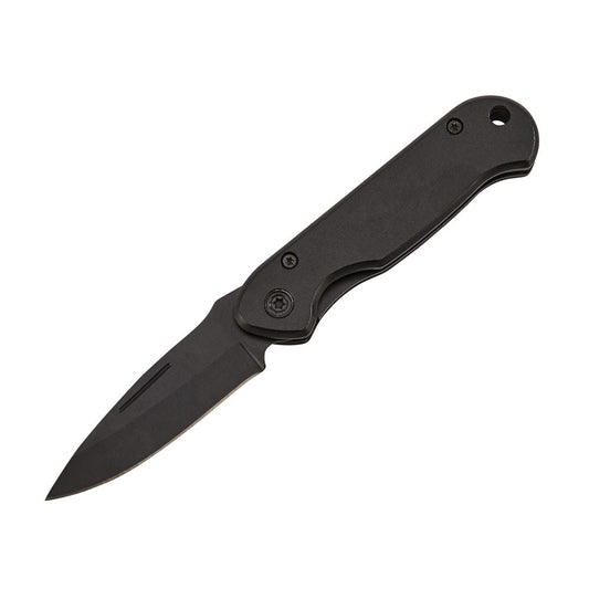 All Black Locking Pocket Knife 3.5" L Closed-0