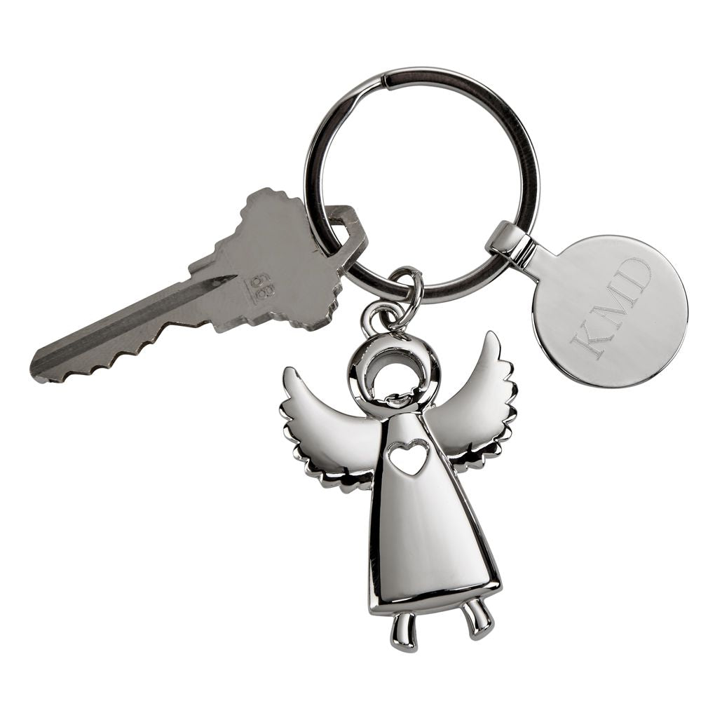 Standing Angel Keychain with Engraving Tag, 3.5"-1