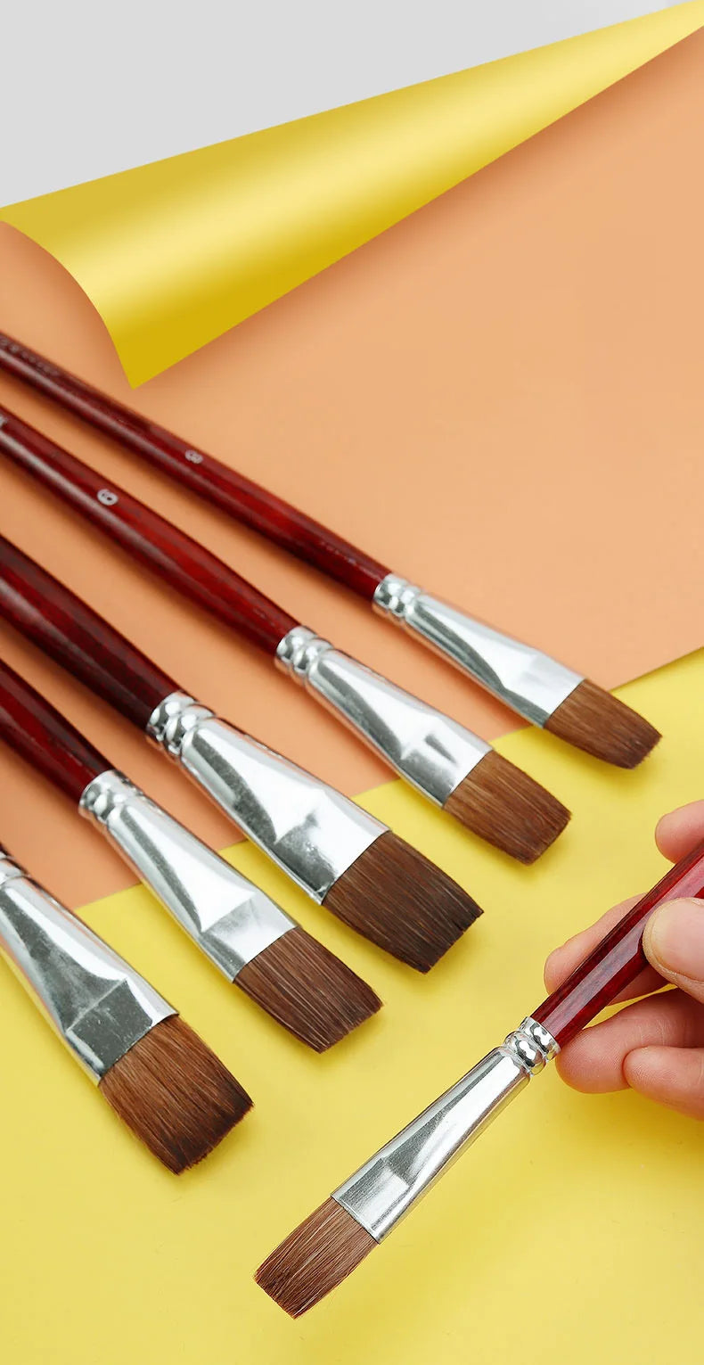 6pcs artist oil painting brushes Set level head weasel hair Water Paint brush Acrylics Drawing Art Supplies Painting dedicated