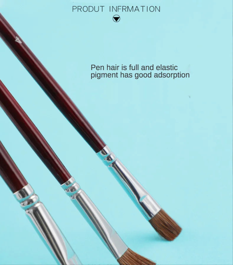 6pcs artist oil painting brushes Set level head weasel hair Water Paint brush Acrylics Drawing Art Supplies Painting dedicated