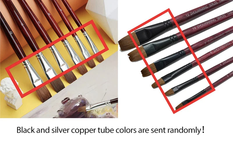 6pcs artist oil painting brushes Set level head weasel hair Water Paint brush Acrylics Drawing Art Supplies Painting dedicated