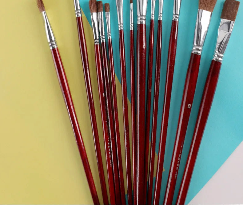 6pcs artist oil painting brushes Set level head weasel hair Water Paint brush Acrylics Drawing Art Supplies Painting dedicated