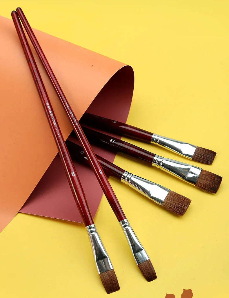 6pcs artist oil painting brushes Set level head weasel hair Water Paint brush Acrylics Drawing Art Supplies Painting dedicated