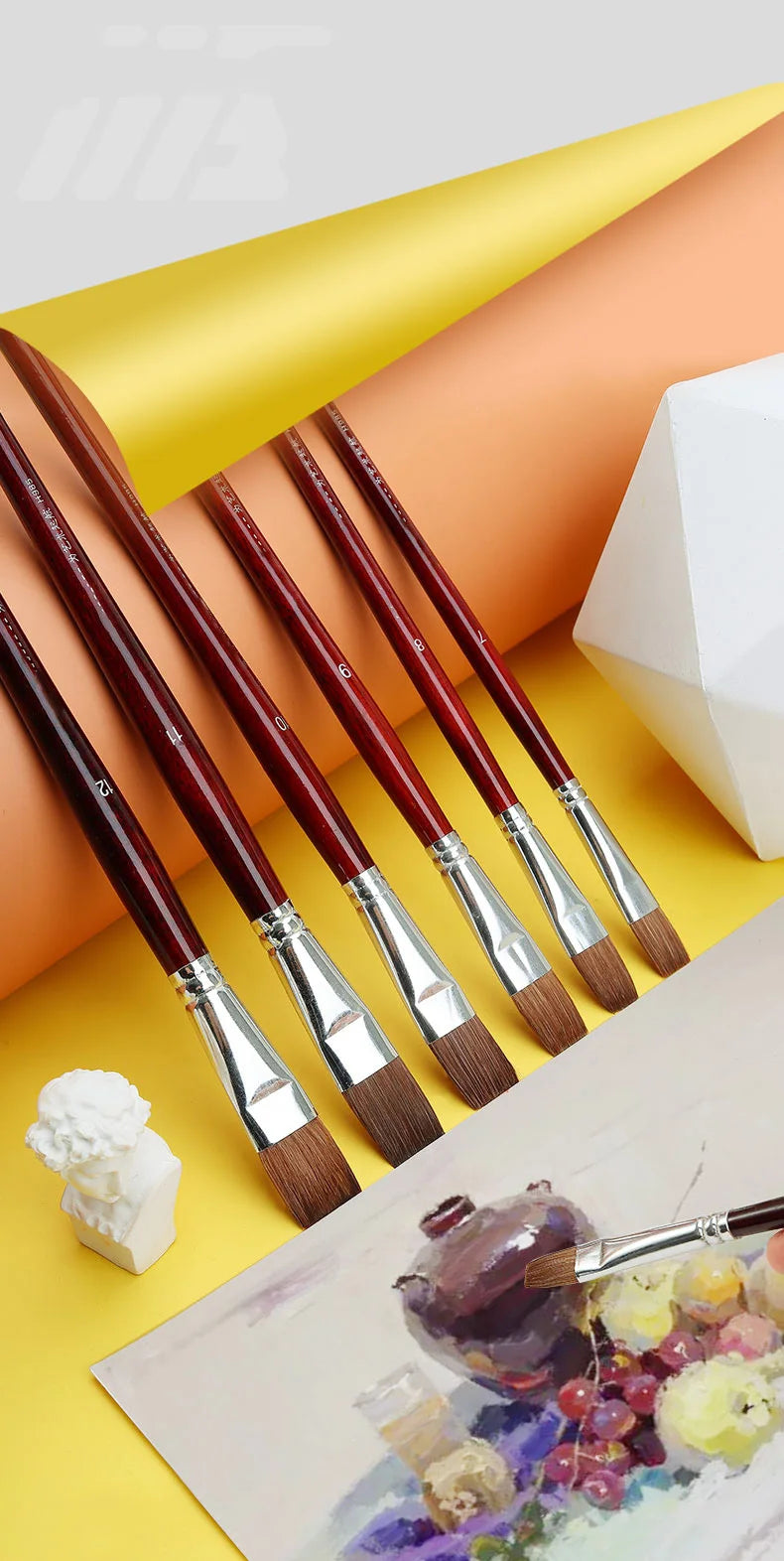 6pcs artist oil painting brushes Set level head weasel hair Water Paint brush Acrylics Drawing Art Supplies Painting dedicated