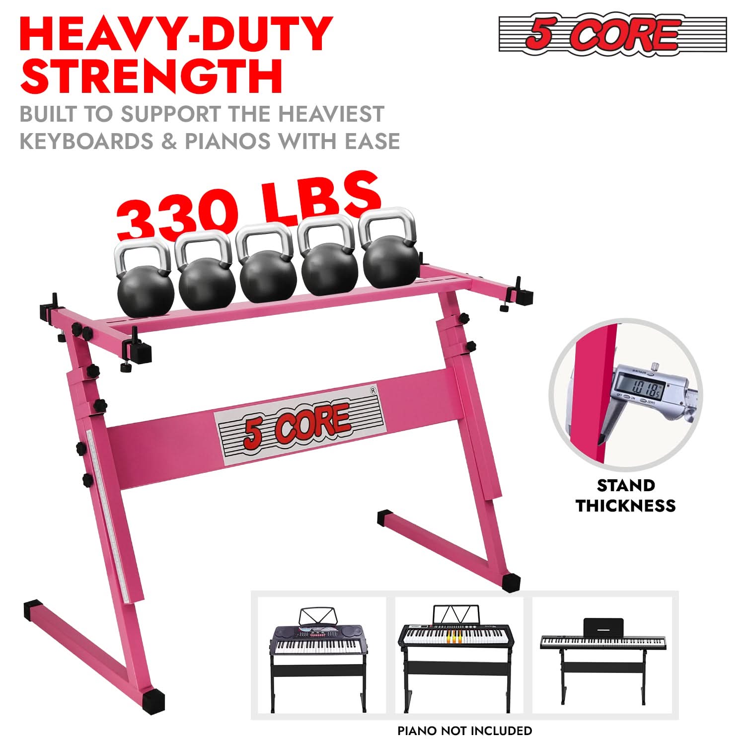 5 Core Keyboard Stand Z Style Height Adjustable Sturdy Piano Riser Lift Holder Stands-2