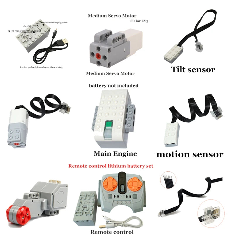 Power Function Building Block Technical Motor Parts Multi PF Tool Compatible 8293 8883 Car Train M L XLServo Motor Bricks Toy