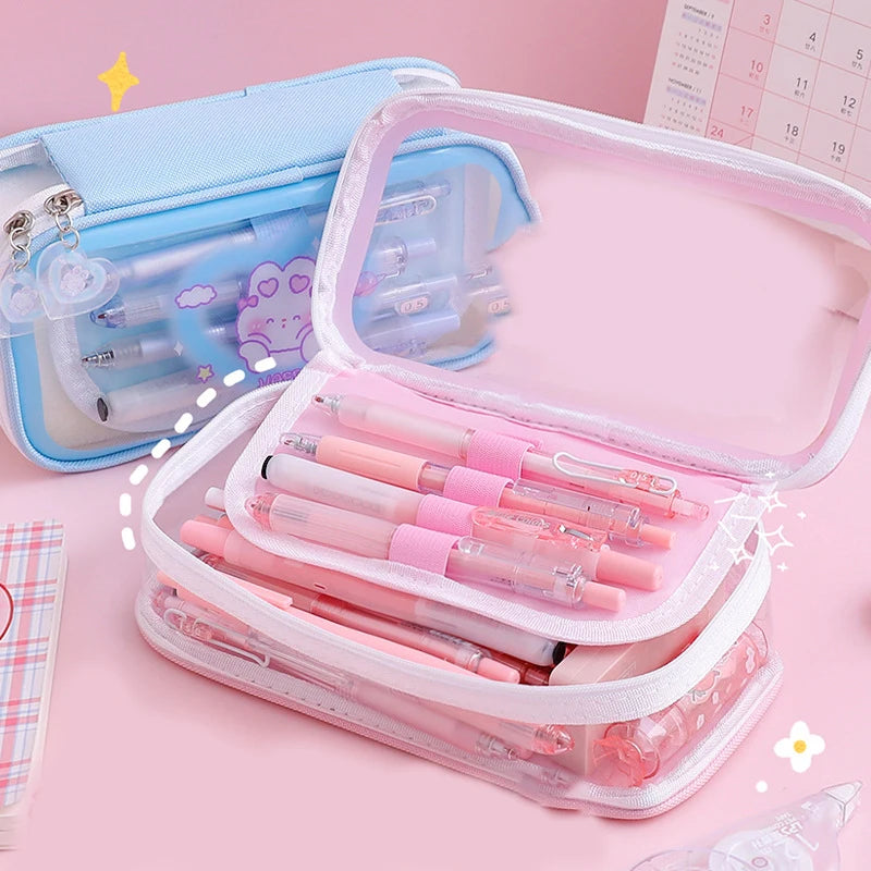 Kawaii Pencil Case Cute Animal Pencilcases Large School Pencil Bags For Maiden Girl Stationery Supplies