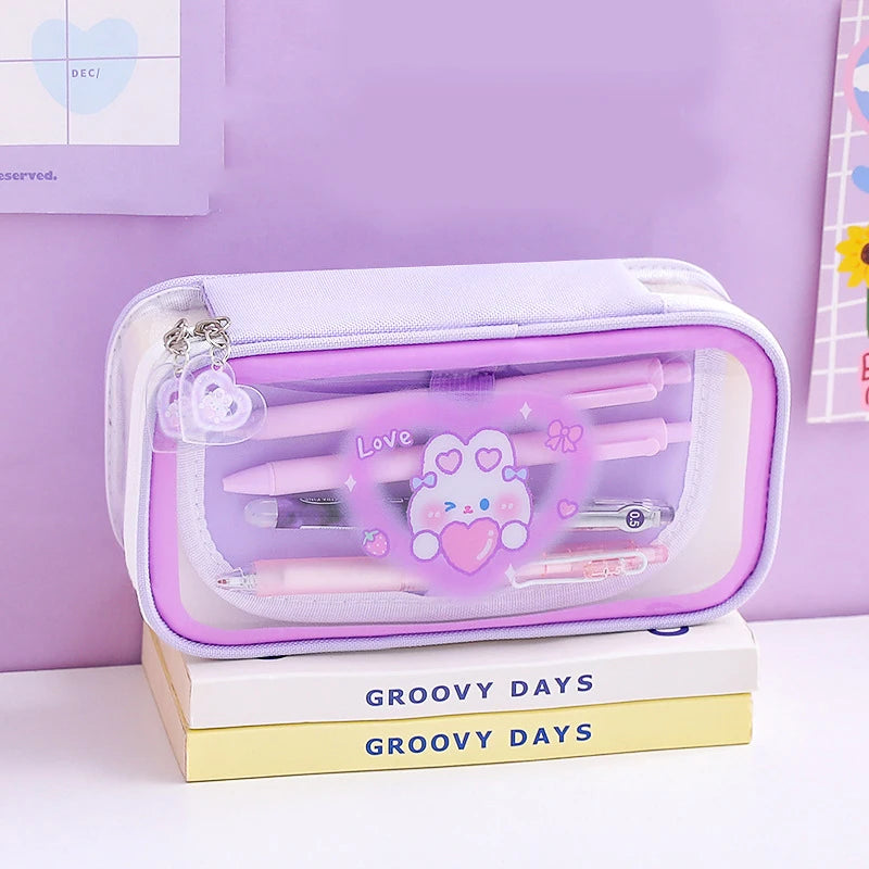 Kawaii Pencil Case Cute Animal Pencilcases Large School Pencil Bags For Maiden Girl Stationery Supplies