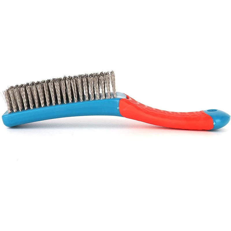 Heavy Duty Stainless Steel Wire Brush with Comfortable Plastic Handle Perfect For Removing Rust Welding Slag Dirt And Paint Hot
