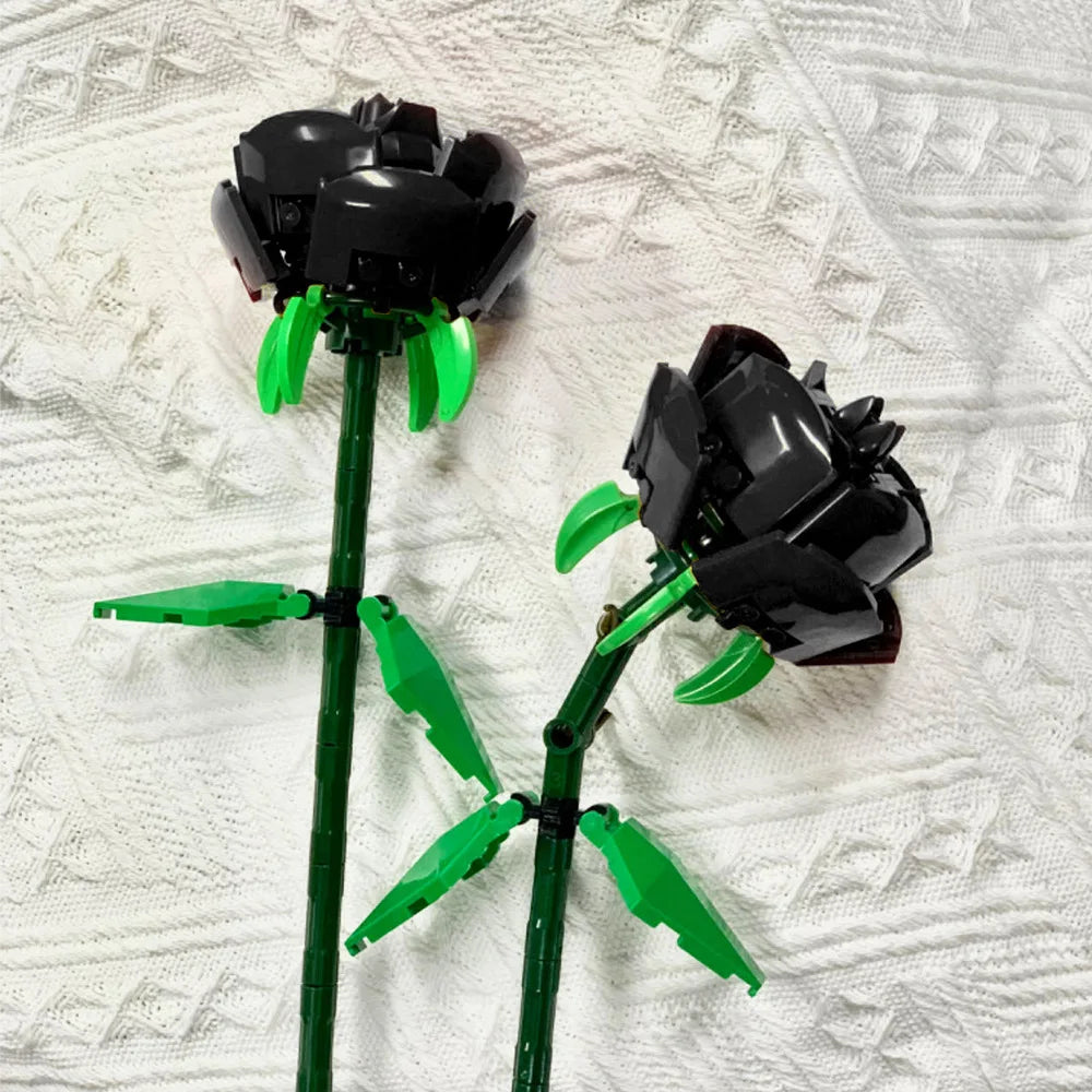 Rose Flower Building Block Flower Eternal Bouquet Prickly Pear Model Plant Decoration Educational Toy For Kids Birthday Gift