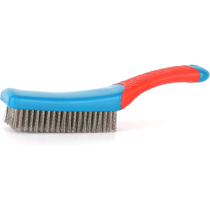 Heavy Duty Stainless Steel Wire Brush with Comfortable Plastic Handle Perfect For Removing Rust Welding Slag Dirt And Paint Hot