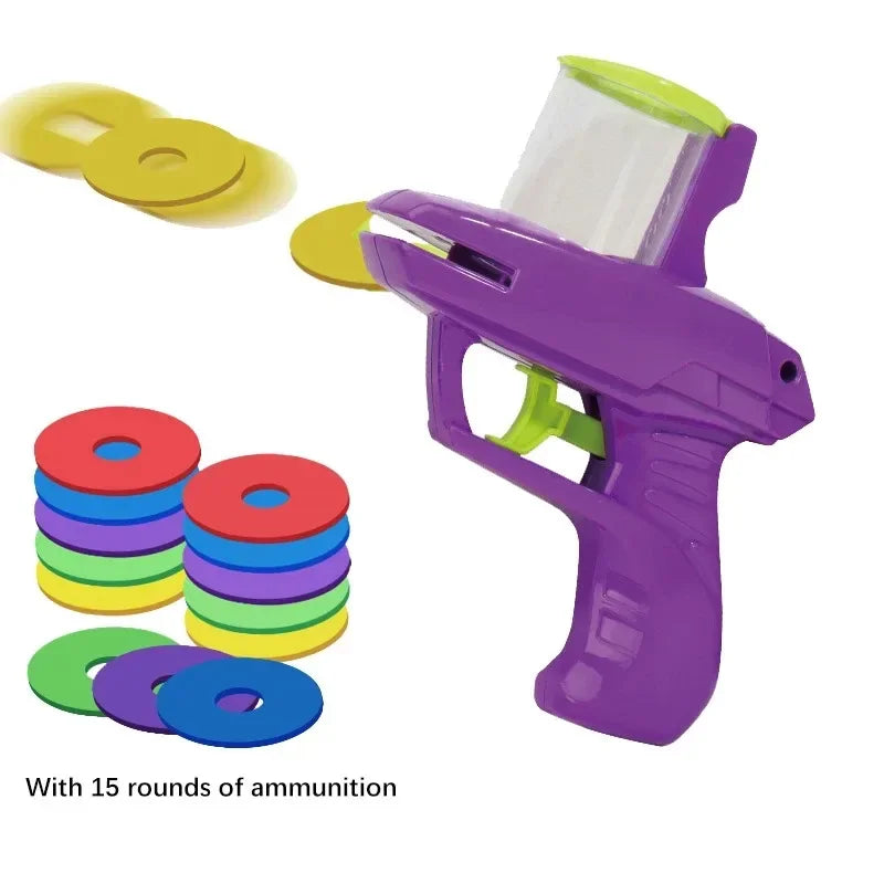 Funny Kids Soft Catapult Flying Saucer Gun Toy Double Parent-child Interactive Soft Bullet Shooting Jumping EVA Carrot Gun Toys