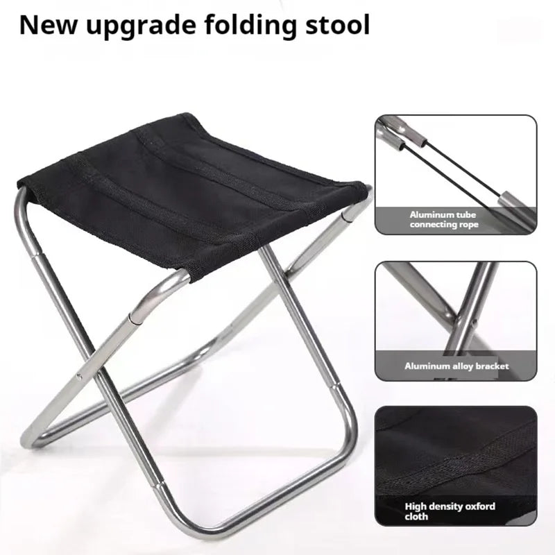 Outdoor Aluminium Alloy Portable Folding Picnic Camping Stool MIni Storage Fishing Chair Ultralight Furniture