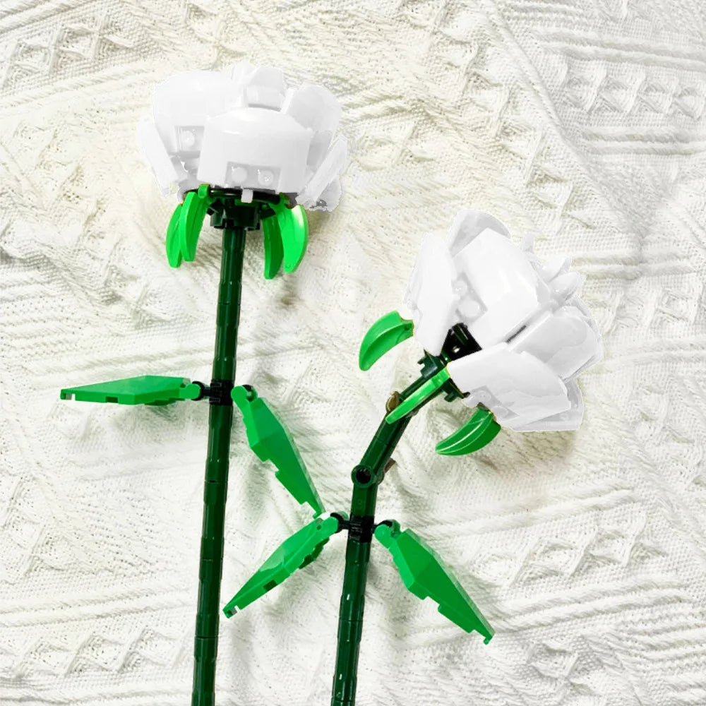 Rose Flower Building Block Flower Eternal Bouquet Prickly Pear Model Plant Decoration Educational Toy For Kids Birthday Gift