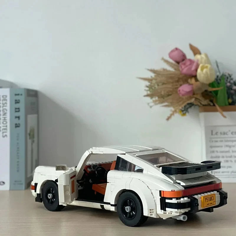 1458PCS new white supercar super racing car adaptation technology assembly model building blocks children's toys birthday gifts