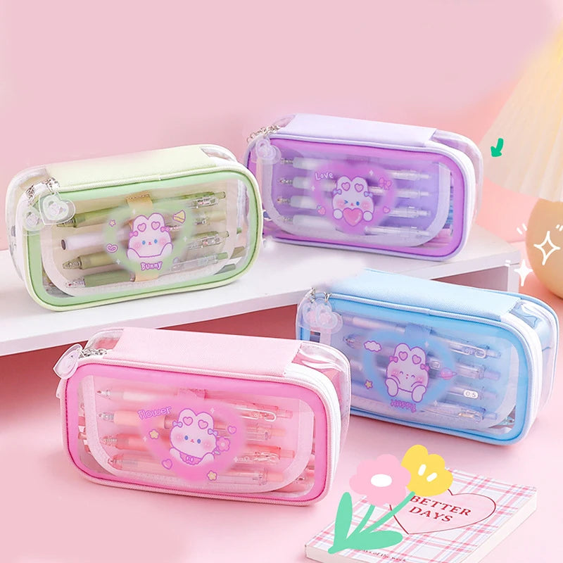 Kawaii  Pencil Case Cute Animal Pencilcases Large School Pencil Bags For Maiden Girl Stationery Supplies