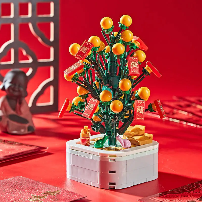 Rose Flower Building Block Flower Eternal Bouquet Prickly Pear Model Plant Decoration Educational Toy For Kids Birthday Gift