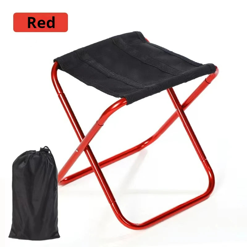 Outdoor Aluminium Alloy Portable Folding Picnic Camping Stool MIni Storage Fishing Chair Ultralight Furniture