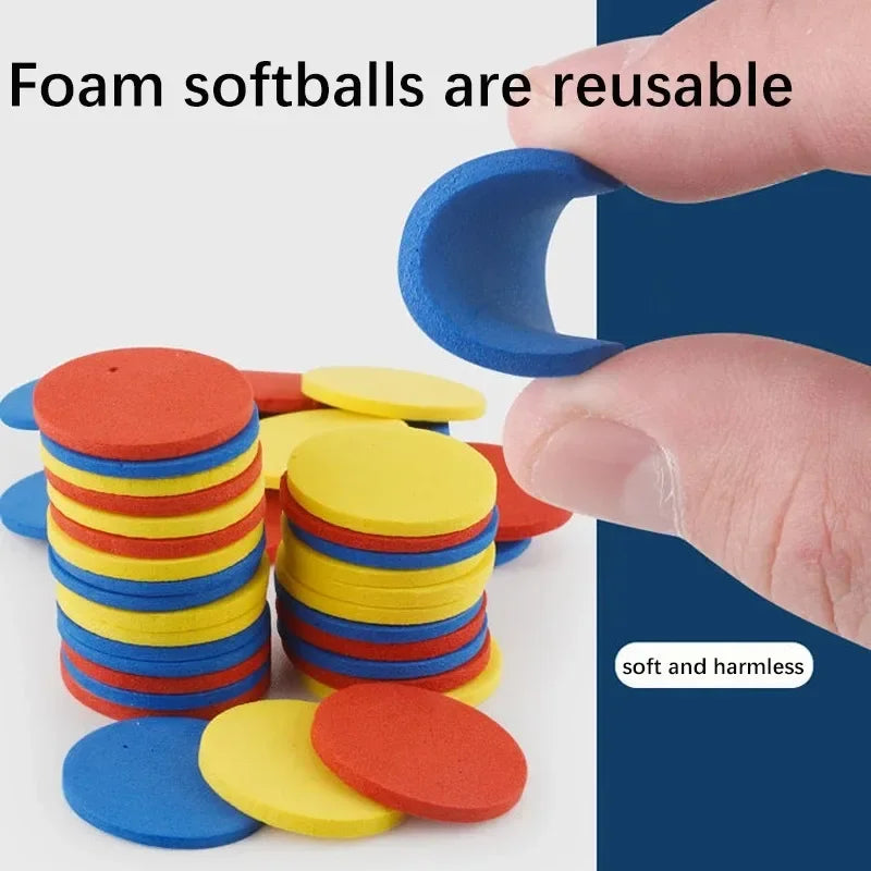 Funny Kids Soft Catapult Flying Saucer Gun Toy Double Parent-child Interactive Soft Bullet Shooting Jumping EVA Carrot Gun Toys
