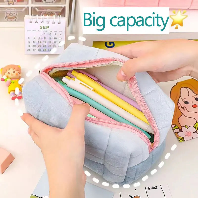 Kawaii Pillow Pencil Case Girls School Supplies Pen Pouch Cute Korean Stationery Pencil Boxes For Office