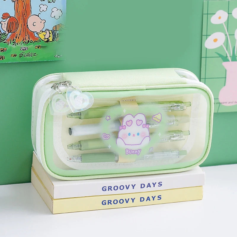 Kawaii Pencil Case Cute Animal Pencilcases Large School Pencil Bags For Maiden Girl Stationery Supplies