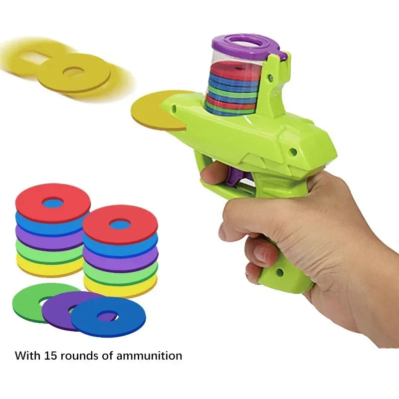Funny Kids Soft Catapult Flying Saucer Gun Toy Double Parent-child Interactive Soft Bullet Shooting Jumping EVA Carrot Gun Toys