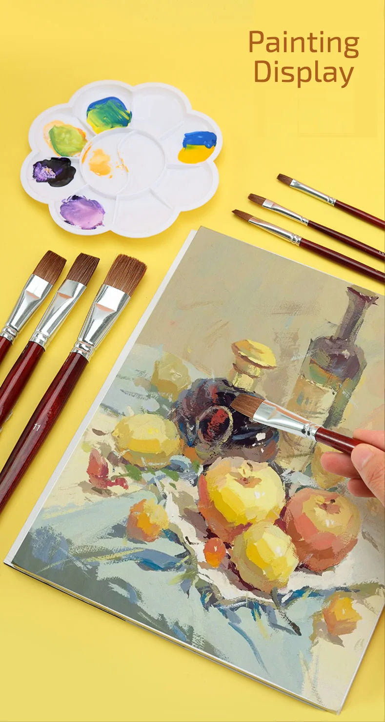 6pcs artist oil painting brushes Set level head weasel hair Water Paint brush Acrylics Drawing Art Supplies Painting dedicated