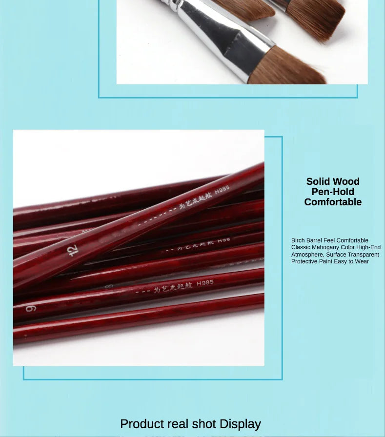 6pcs artist oil painting brushes Set level head weasel hair Water Paint brush Acrylics Drawing Art Supplies Painting dedicated