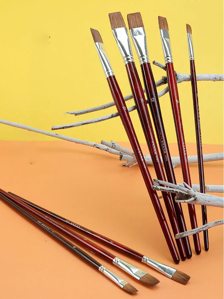 6pcs artist oil painting brushes Set level head weasel hair Water Paint brush Acrylics Drawing Art Supplies Painting dedicated