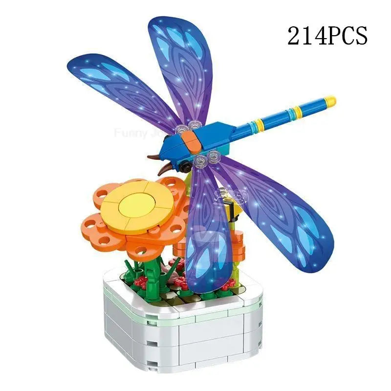 Rose Flower Building Block Flower Eternal Bouquet Prickly Pear Model Plant Decoration Educational Toy For Kids Birthday Gift