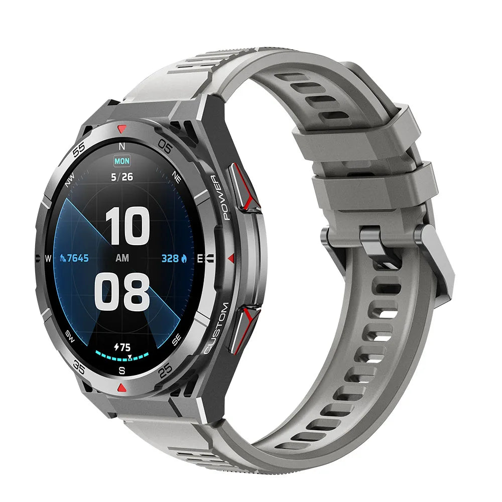 New Smart Watch GPS Sports Compass Altitude Air Pressure Blue Tooth Call 3ATM Waterproof Health AMOLED Screen Smartwatch 480Mah