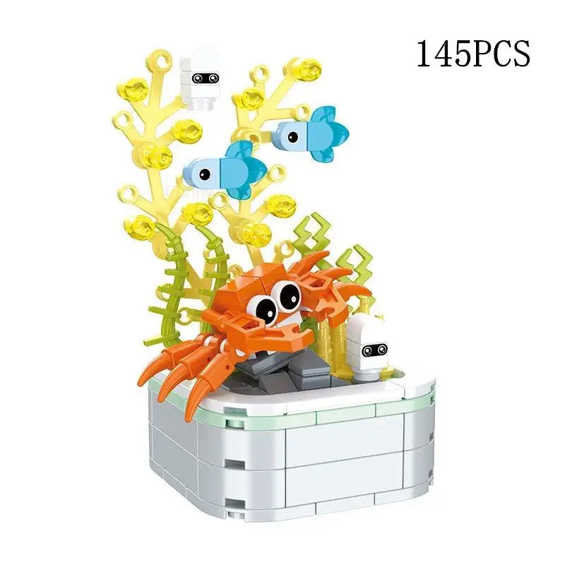 Rose Flower Building Block Flower Eternal Bouquet Prickly Pear Model Plant Decoration Educational Toy For Kids Birthday Gift