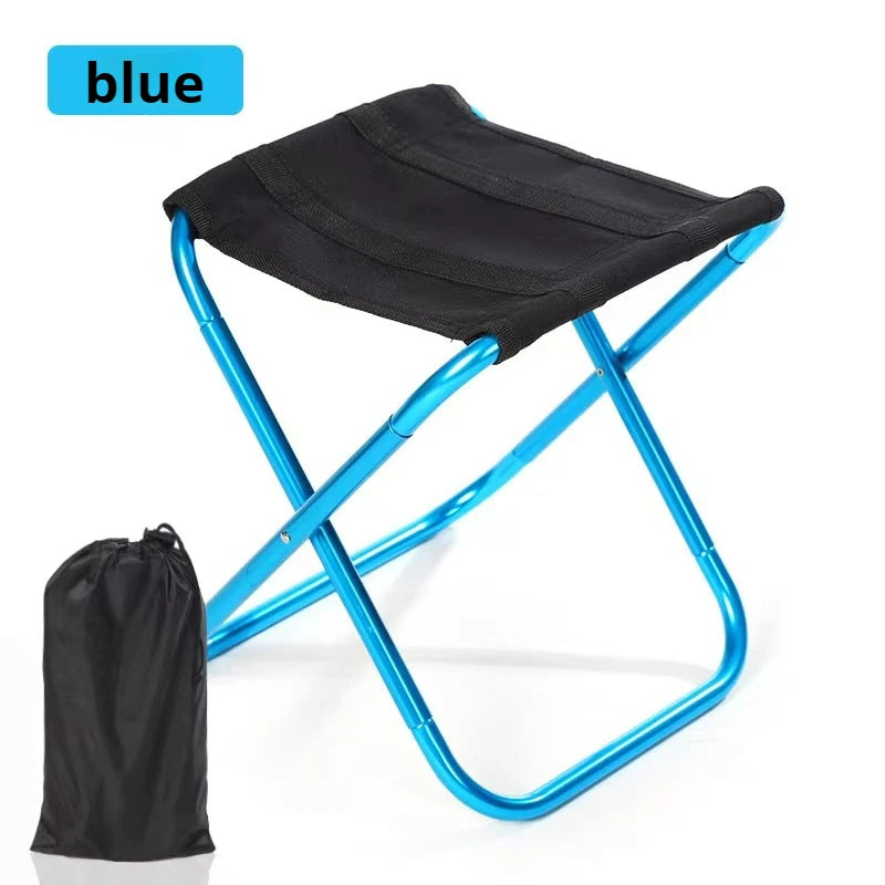 Outdoor Aluminium Alloy Portable Folding Picnic Camping Stool MIni Storage Fishing Chair Ultralight Furniture