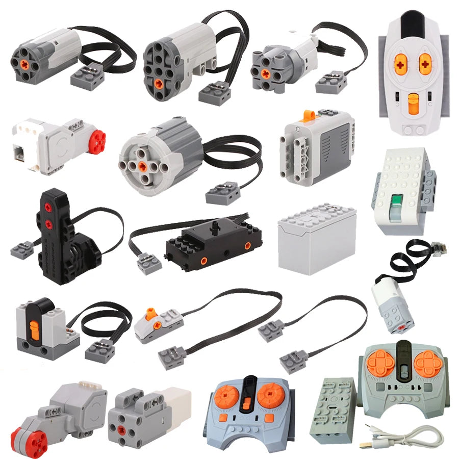 Power Function Building Block Technical Motor Parts Multi PF Tool Compatible 8293 8883 Car Train M L XLServo Motor Bricks Toy