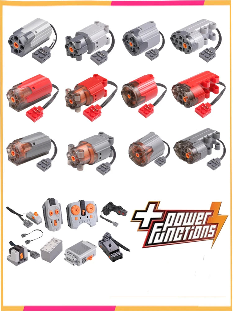 Power Function Building Block Technical Motor Parts Multi PF Tool Compatible 8293 8883 Car Train M L XLServo Motor Bricks Toy