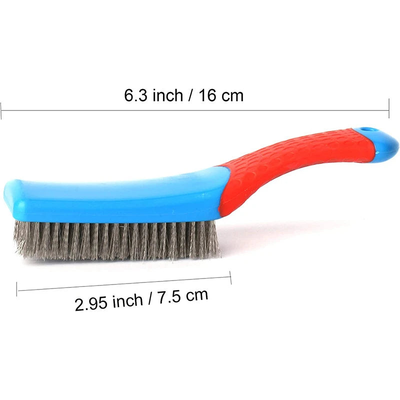 Heavy Duty Stainless Steel Wire Brush with Comfortable Plastic Handle Perfect For Removing Rust Welding Slag Dirt And Paint Hot