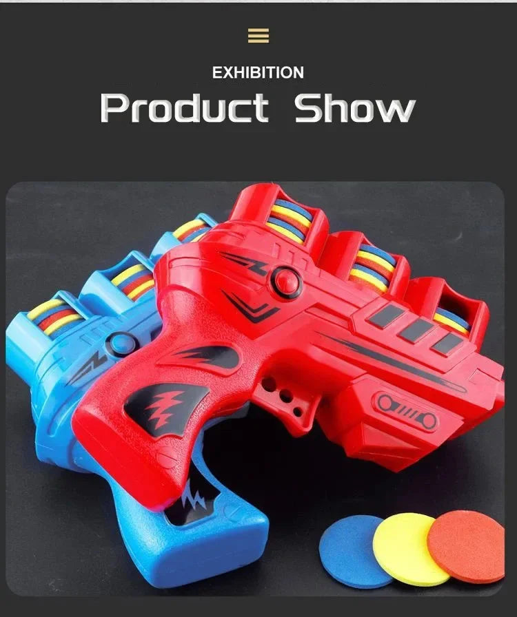 Funny Kids Soft Catapult Flying Saucer Gun Toy Double Parent-child Interactive Soft Bullet Shooting Jumping EVA Carrot Gun Toys