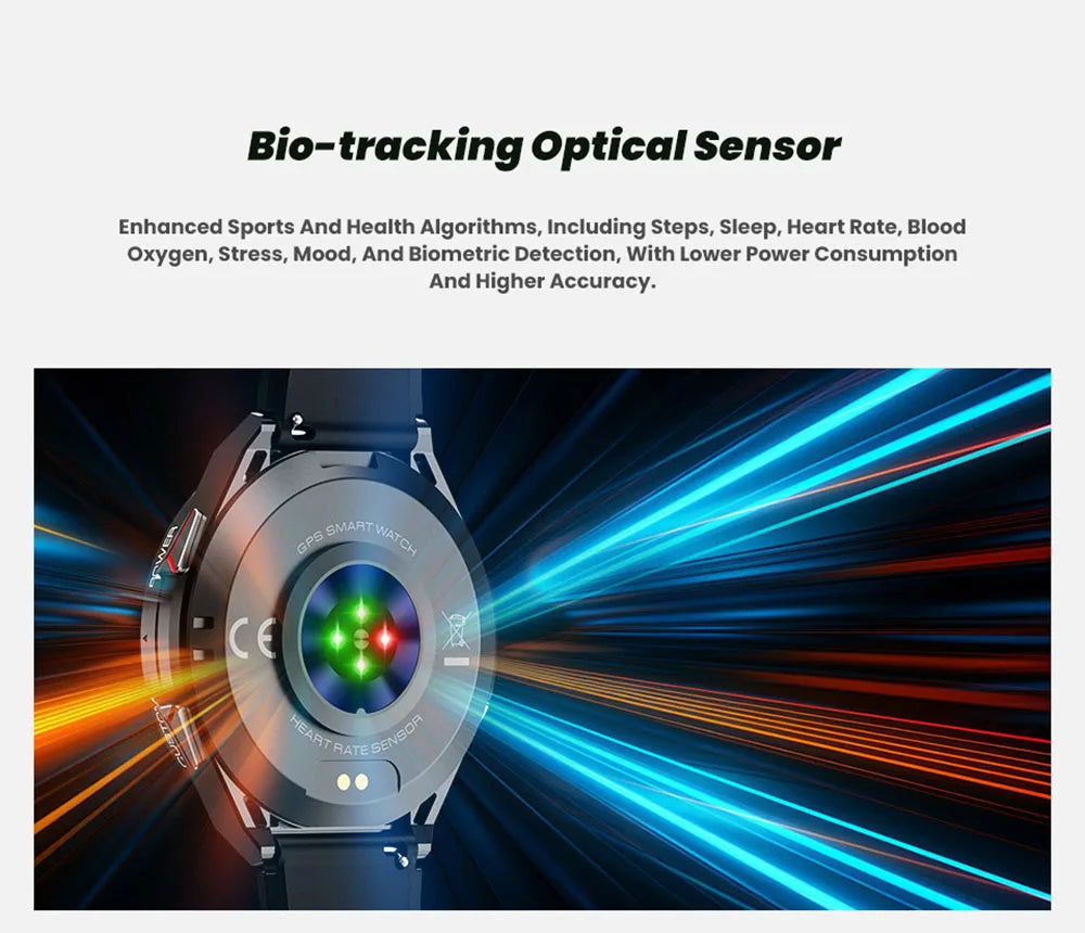 New Smart Watch GPS Sports Compass Altitude Air Pressure Blue Tooth Call 3ATM Waterproof Health AMOLED Screen Smartwatch 480Mah